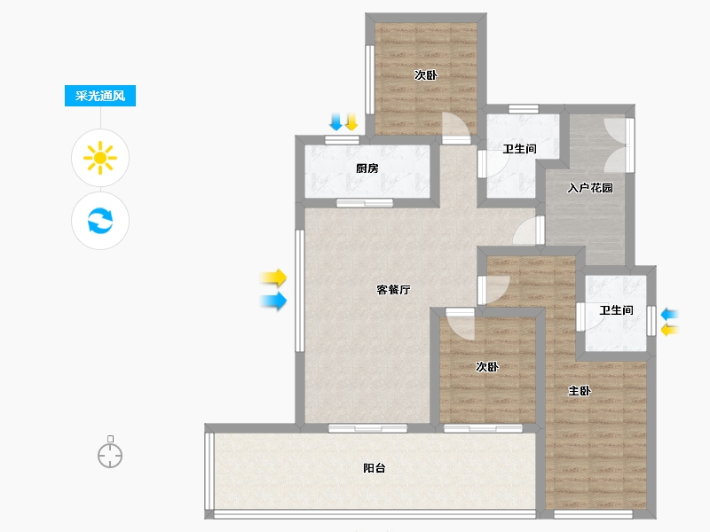 陕西省-咸阳市-云境天澄-104.52-户型库-采光通风