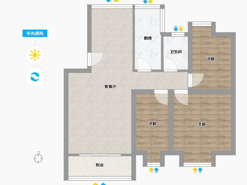 广东省-深圳市-新时速嘉园-69.29-户型库-采光通风