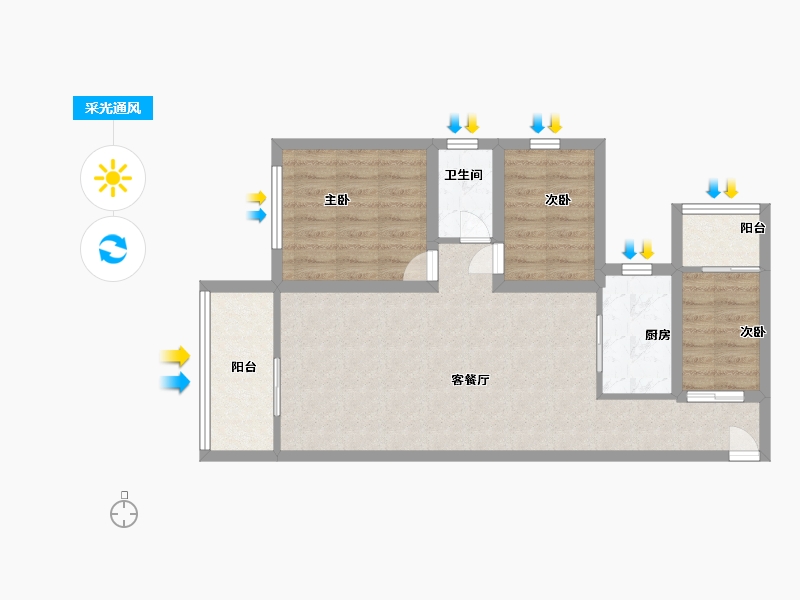 广东省-深圳市-合正锦湖逸园-69.60-户型库-采光通风