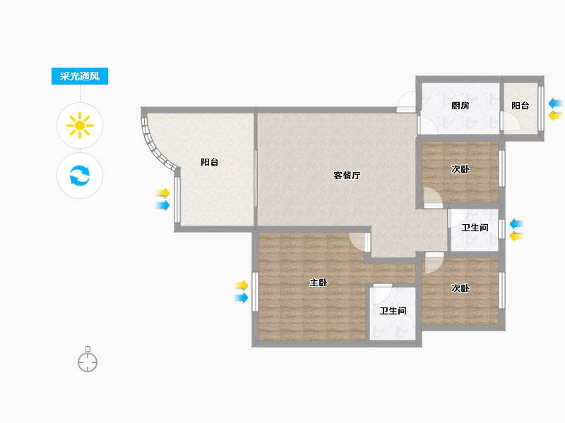 广东省-深圳市-圣莫丽斯-108.87-户型库-采光通风