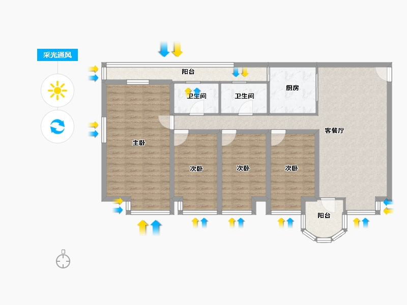 广东省-深圳市-星海名城（二期）-111.23-户型库-采光通风