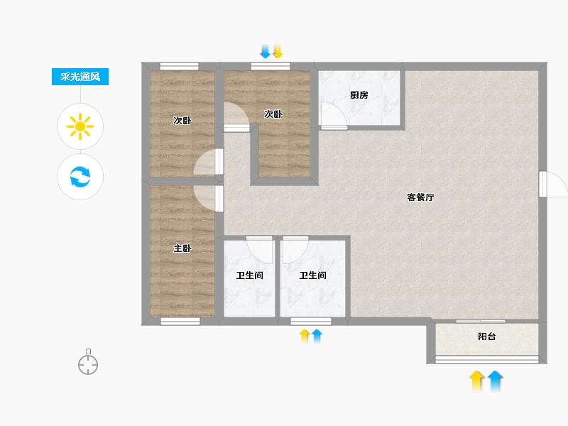 广东省-深圳市-新城市花园-85.24-户型库-采光通风