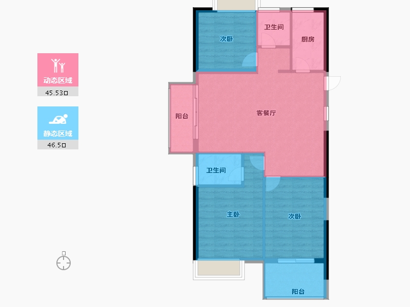 福建省-福州市-中建岳前雅居-84.00-户型库-动静分区