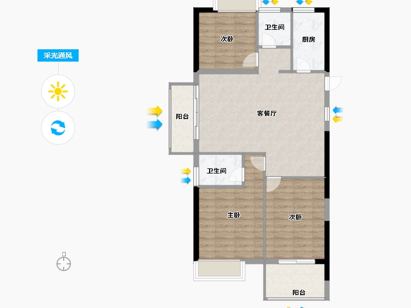 福建省-福州市-中建岳前雅居-84.00-户型库-采光通风