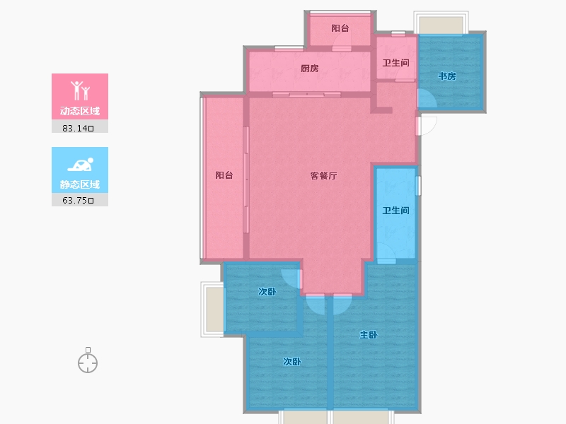 云南省-昆明市-万科城-132.00-户型库-动静分区