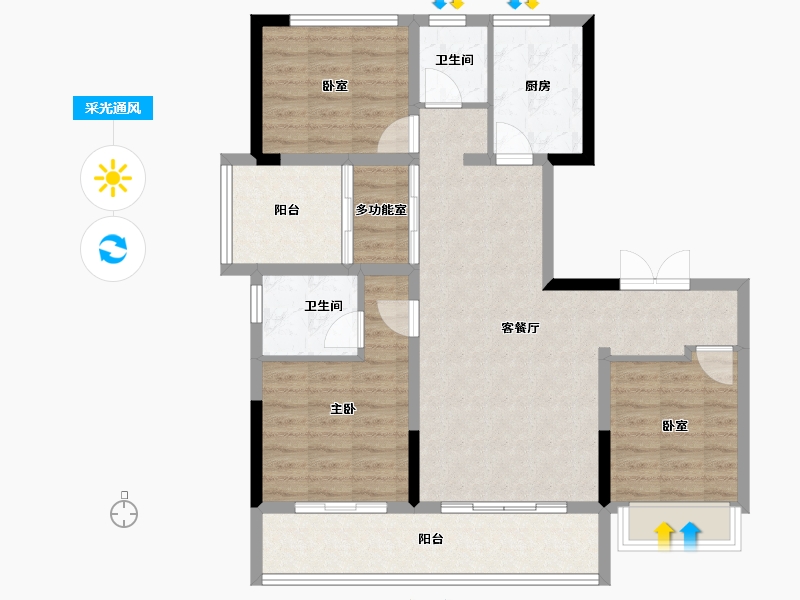 湖南省-长沙市-长交雅筑-95.00-户型库-采光通风