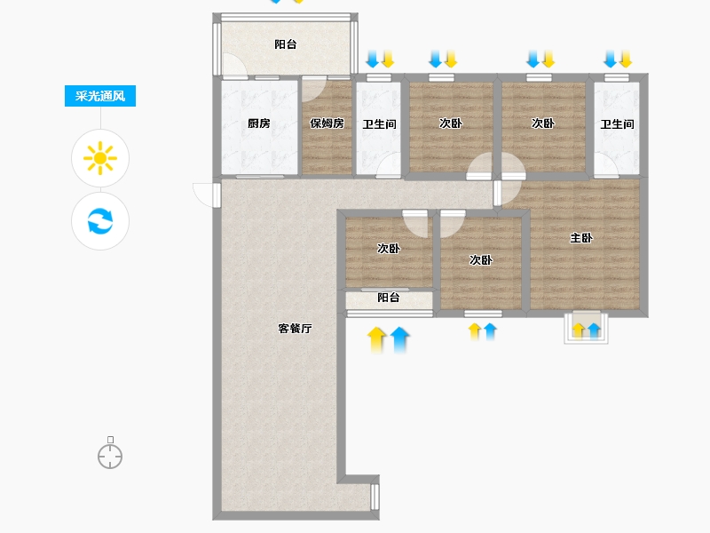 广东省-深圳市-星海名城(六期)-118.40-户型库-采光通风