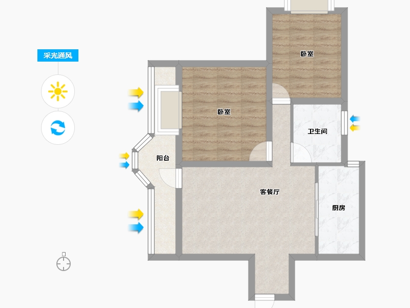 广东省-深圳市-太子山庄-62.86-户型库-采光通风