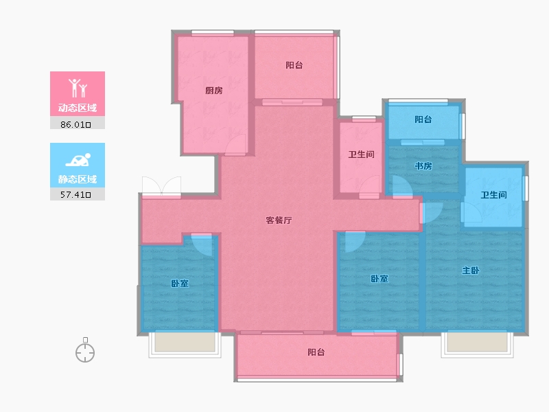 湖南省-长沙市-长交雅筑-129.25-户型库-动静分区