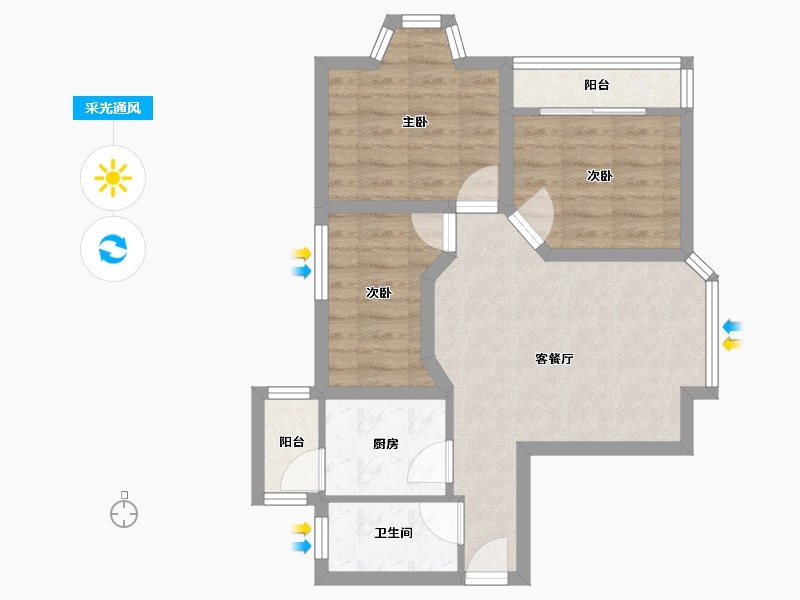 广东省-深圳市-万象新园-55.77-户型库-采光通风