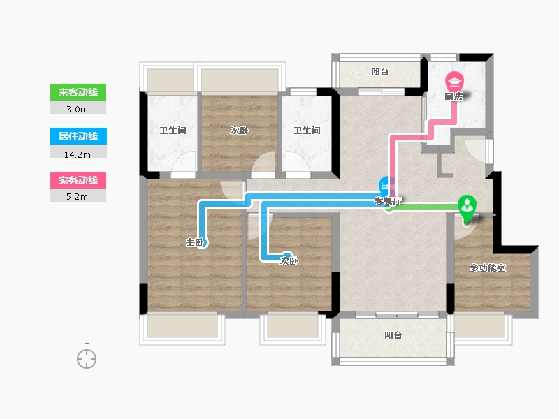 广东省-珠海市-粤海拾桂府-84.07-户型库-动静线