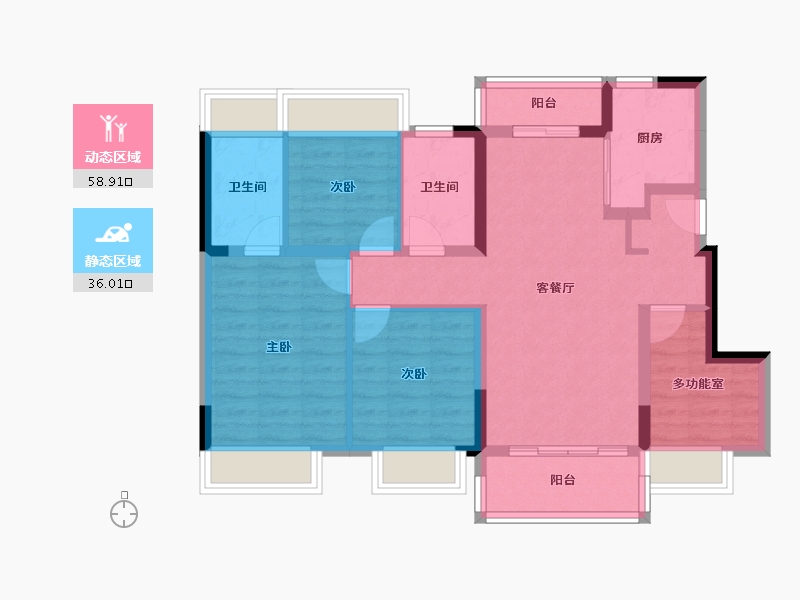 广东省-珠海市-粤海拾桂府-84.07-户型库-动静分区