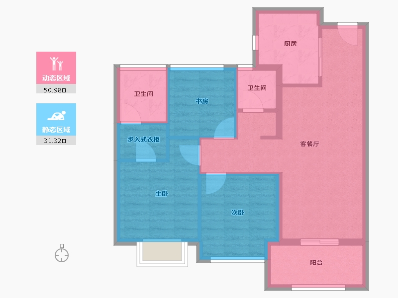 福建省-福州市-水晶榕著-73.31-户型库-动静分区