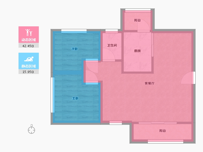 广东省-深圳市-宝龙嘉园-51.74-户型库-动静分区