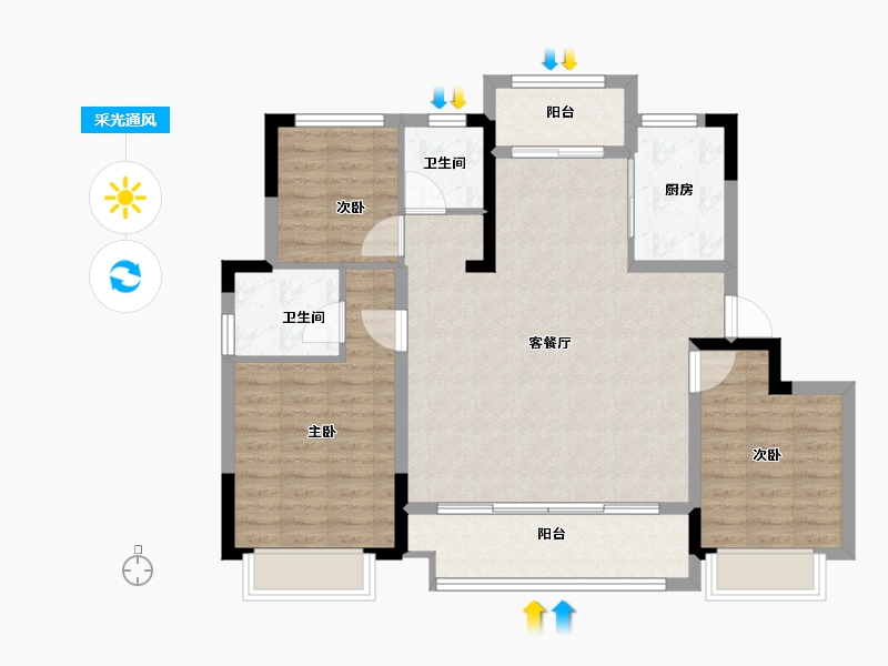 浙江省-绍兴市-溪上云庐-93.00-户型库-采光通风