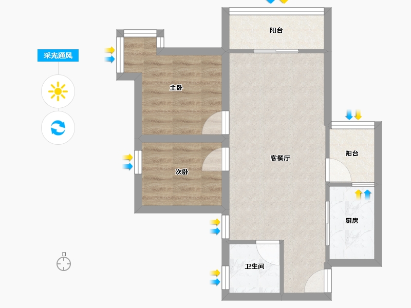 广东省-深圳市-信和自由广场-51.56-户型库-采光通风