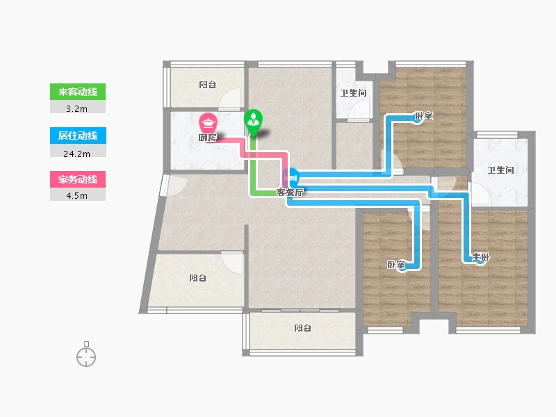 广东省-深圳市-香莎公馆-105.90-户型库-动静线