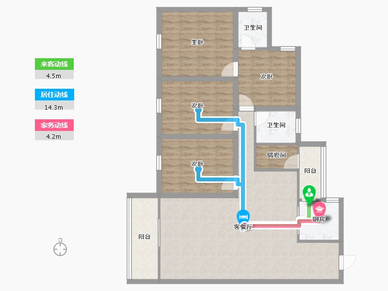 广东省-深圳市-鸿景园-113.58-户型库-动静线