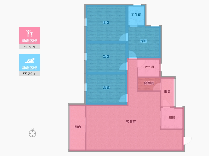 广东省-深圳市-鸿景园-113.58-户型库-动静分区