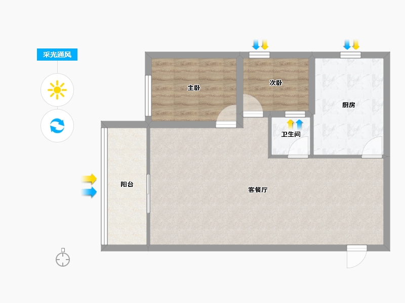 广东省-深圳市-万裕椰风海岸-70.07-户型库-采光通风