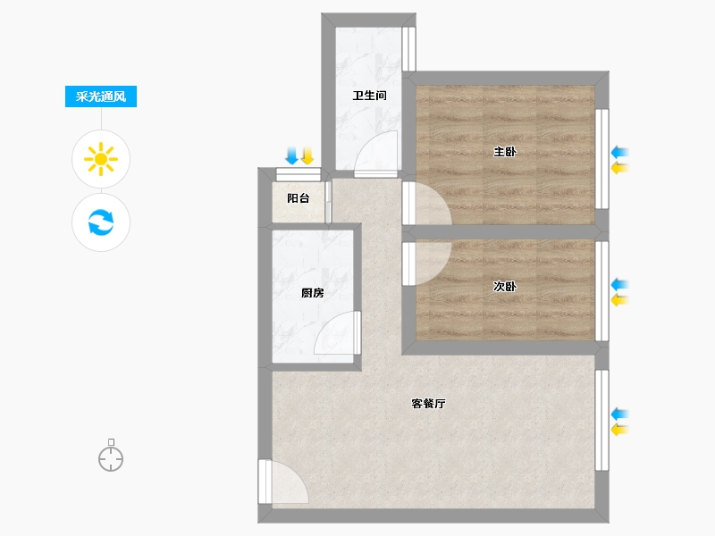 广东省-深圳市-西城丰和家园-41.65-户型库-采光通风