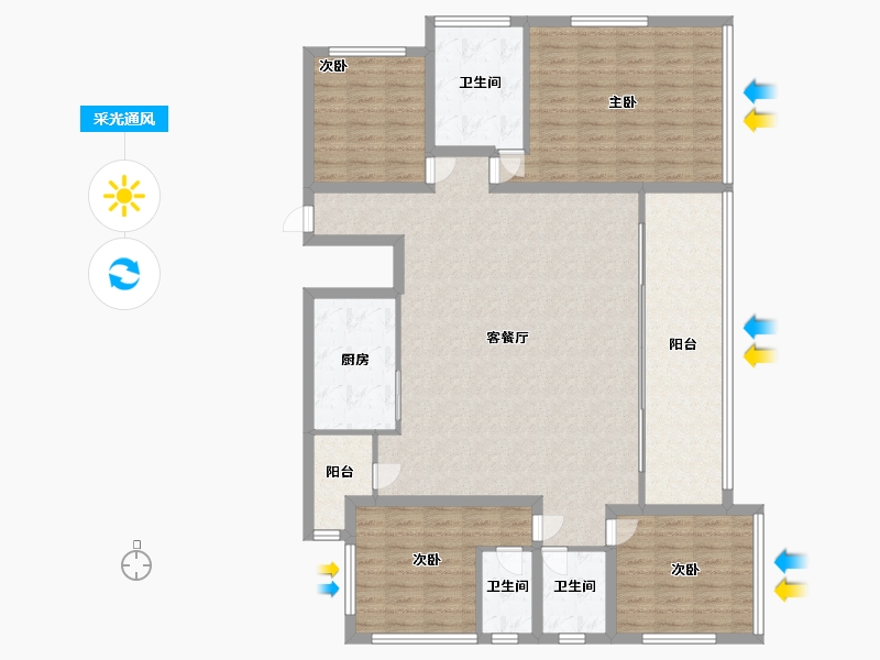 广东省-深圳市-十五峯花园-139.99-户型库-采光通风