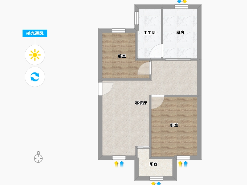 广东省-深圳市-马古岭小区-48.88-户型库-采光通风