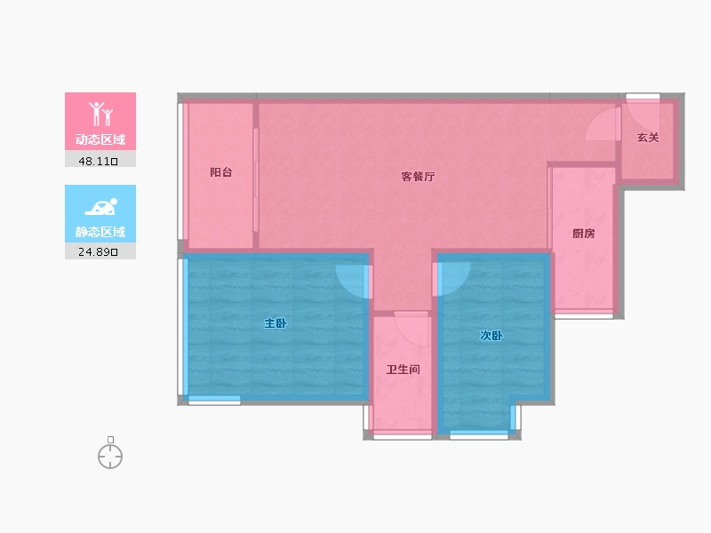 广东省-深圳市-合正锦湖逸园-64.85-户型库-动静分区