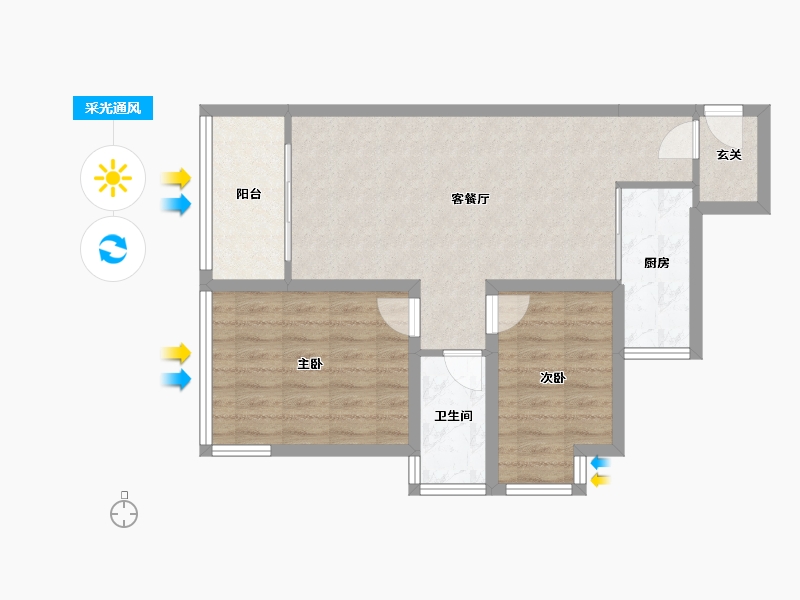 广东省-深圳市-合正锦湖逸园-64.85-户型库-采光通风