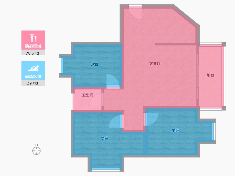 广东省-深圳市-前海花园-59.32-户型库-动静分区