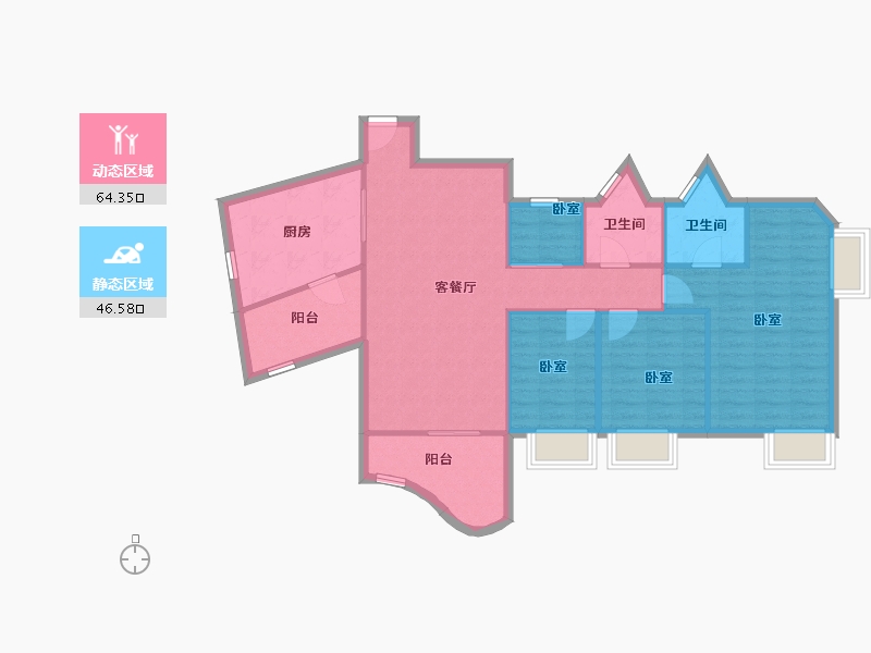 广东省-深圳市-金泓凯旋城-100.80-户型库-动静分区