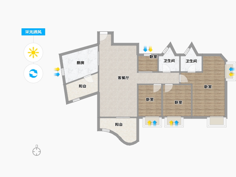 广东省-深圳市-金泓凯旋城-100.80-户型库-采光通风