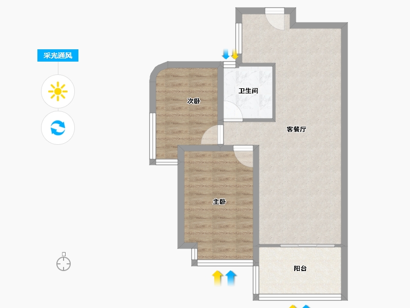 广东省-深圳市-碧榕湾-63.44-户型库-采光通风