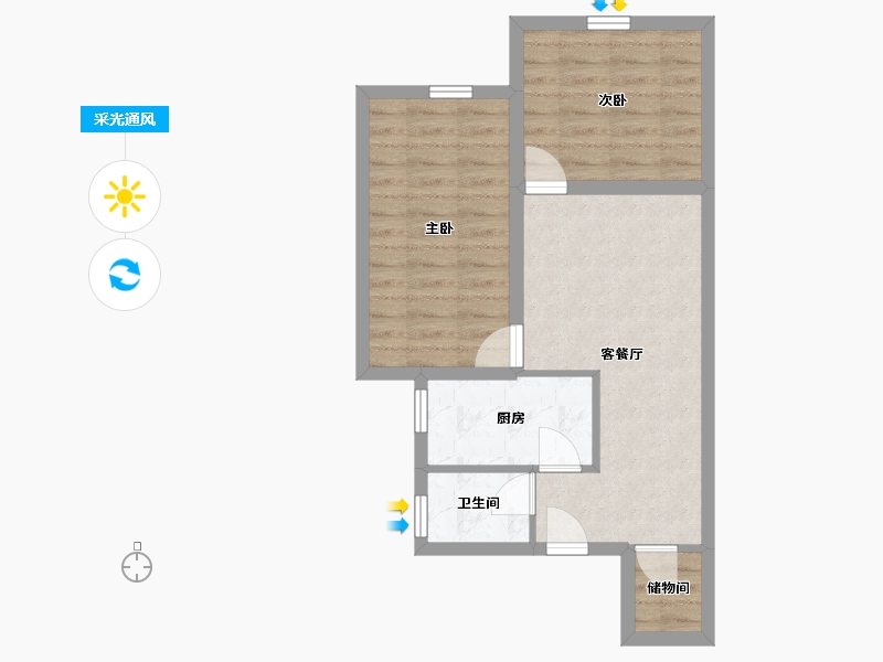 广东省-深圳市-龙佳园-52.57-户型库-采光通风