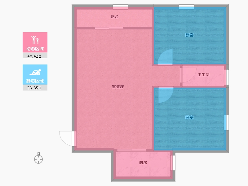 广东省-深圳市-缤纷时代家园-58.55-户型库-动静分区