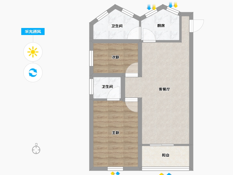 广东省-深圳市-泊林花园-52.98-户型库-采光通风