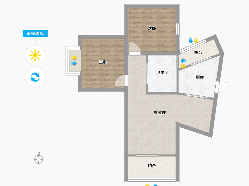 广东省-深圳市-银兴苑-60.86-户型库-采光通风