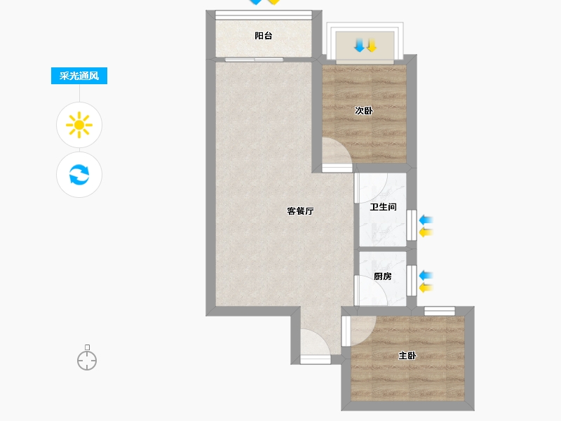 广东省-深圳市-长丰苑-40.68-户型库-采光通风