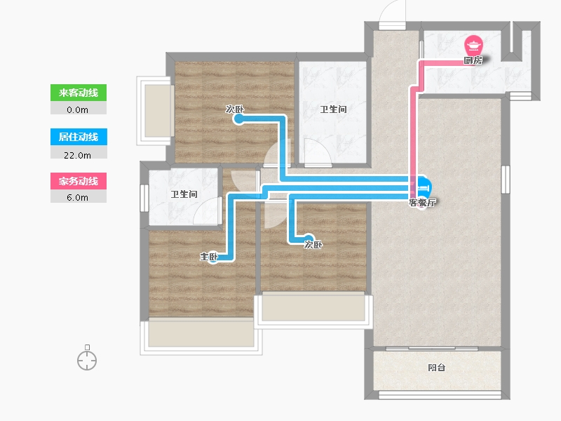 陕西省-西安市-振华城-74.86-户型库-动静线