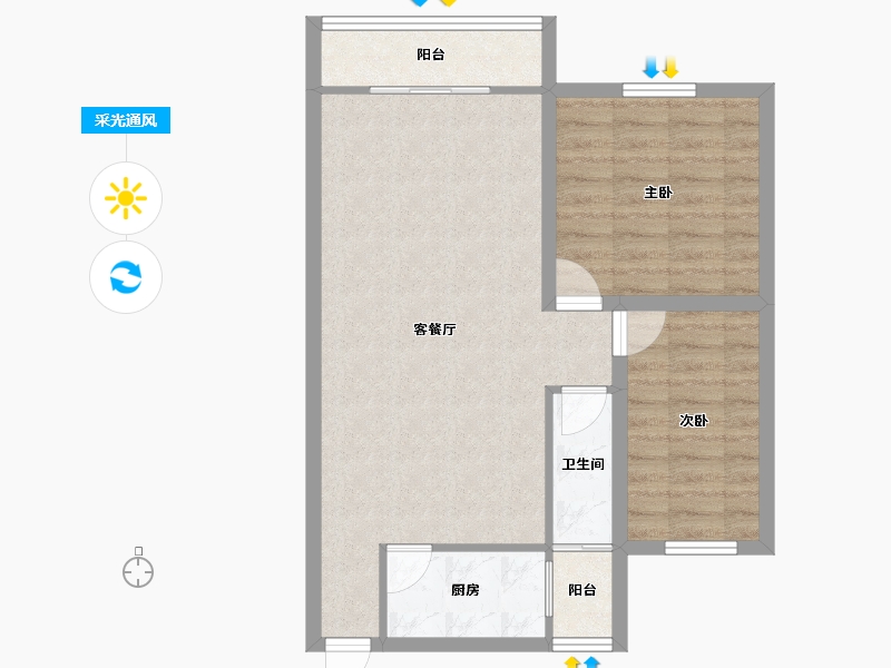 广东省-深圳市-青湖山庄-68.38-户型库-采光通风