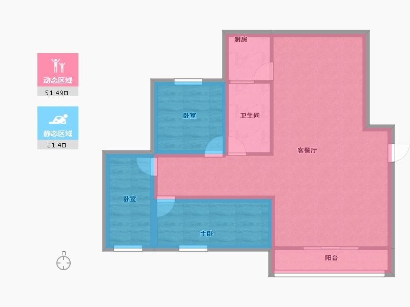 广东省-深圳市-金山花园-64.50-户型库-动静分区