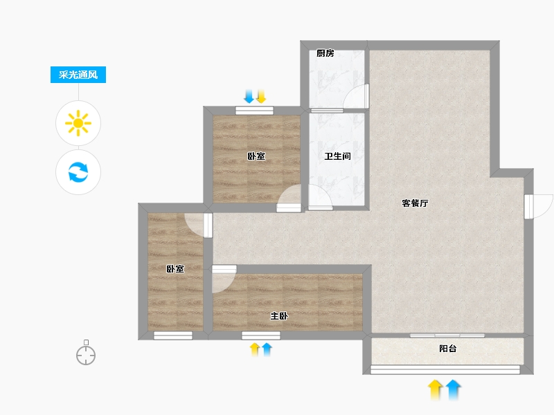 广东省-深圳市-金山花园-64.50-户型库-采光通风