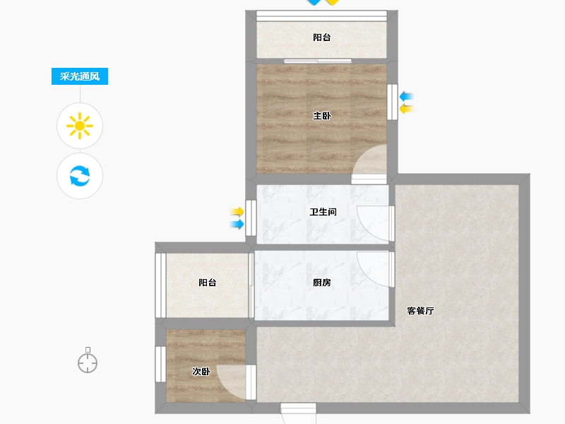 广东省-深圳市-粤海花园-43.43-户型库-采光通风