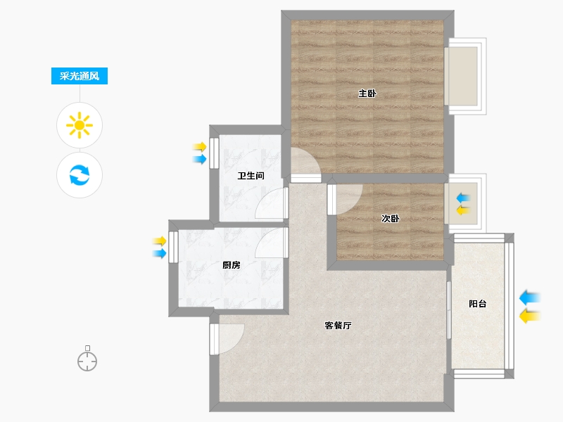 广东省-深圳市-海岸明珠-56.24-户型库-采光通风