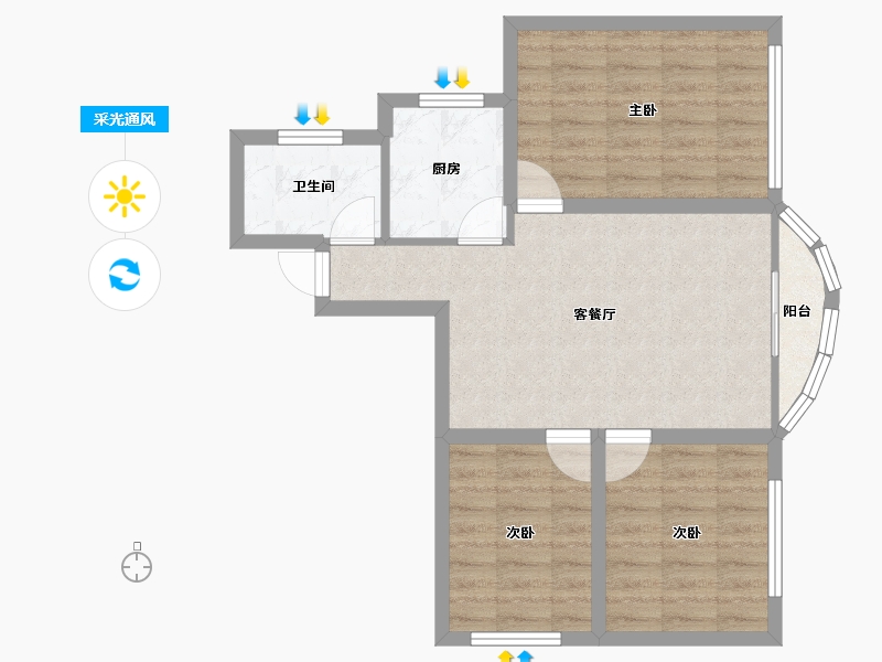 广东省-深圳市-东悦名轩-65.59-户型库-采光通风