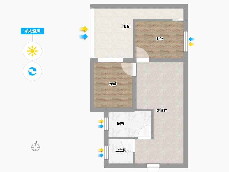 广东省-深圳市-龙佳园-45.25-户型库-采光通风