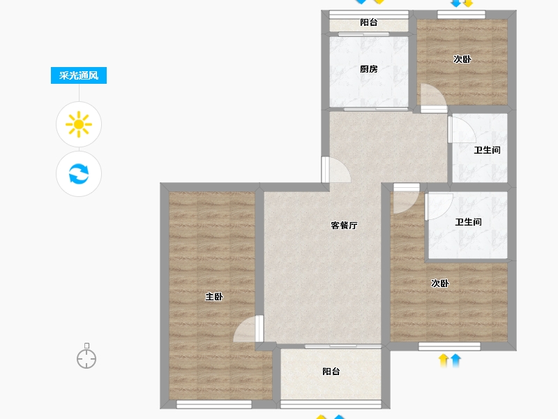 广东省-深圳市-碧榕湾-77.75-户型库-采光通风