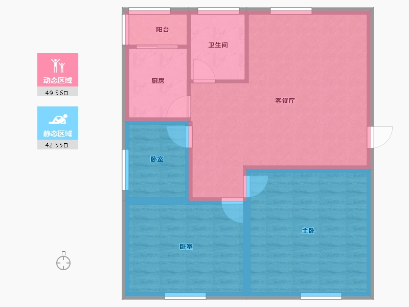 广东省-深圳市-双龙花园-83.14-户型库-动静分区