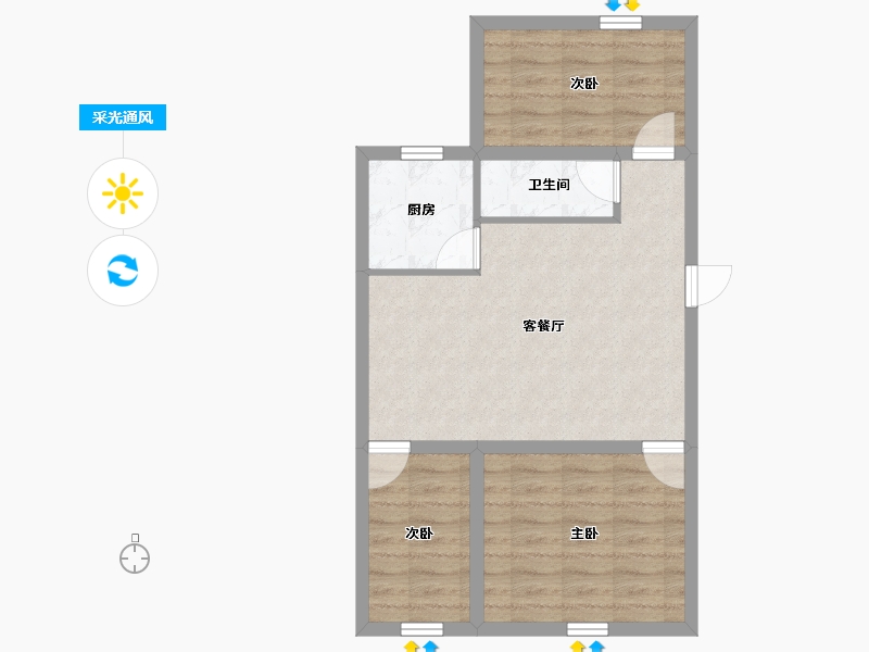 广东省-深圳市-荔苑小区(南区)-59.52-户型库-采光通风