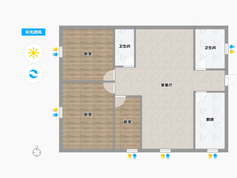 广东省-深圳市-港逸豪庭-96.16-户型库-采光通风